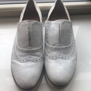 White and silver shoes